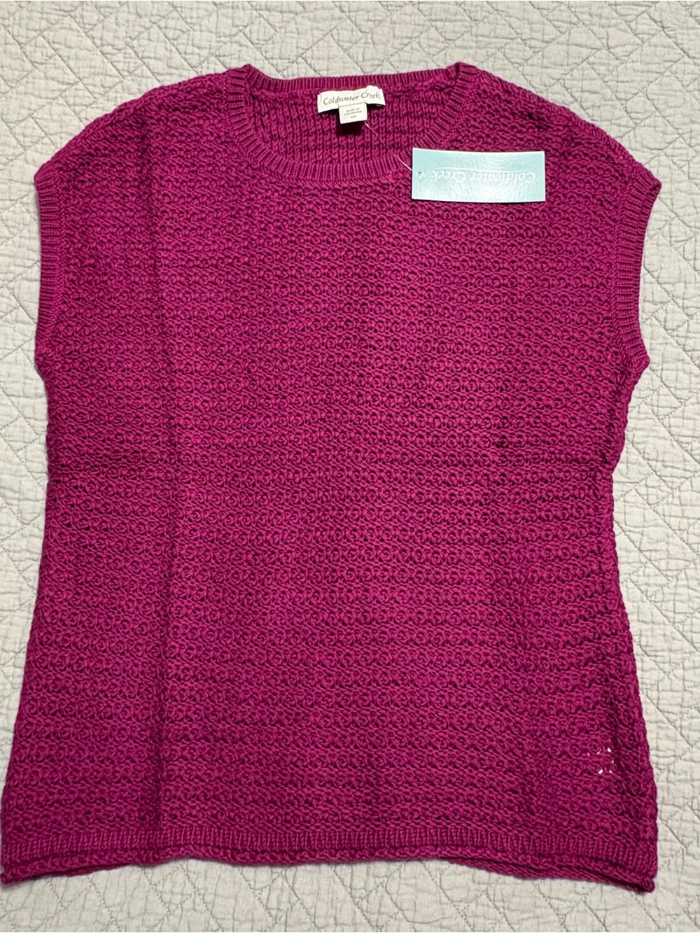 Coldwater Creek Women’s Loose Knit Top Pullover Sleeveless Size XS Currant